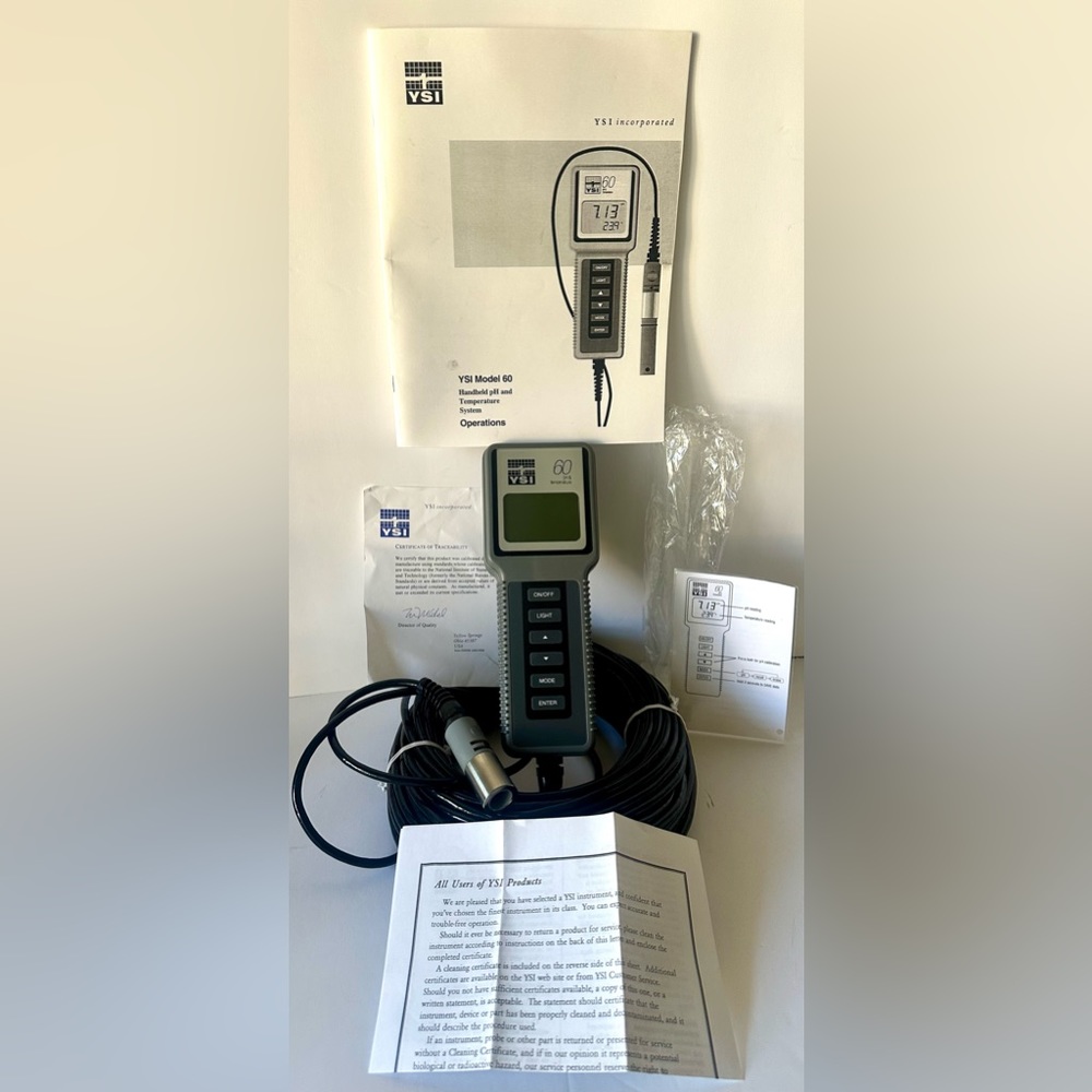 YSI 60-100FT Handheld pH & Temperature Rugged Micro-Processor Digital System